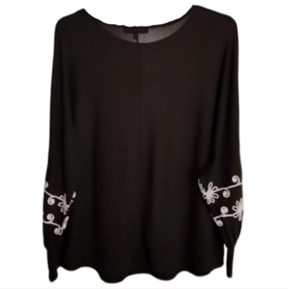 NWT Fred David Black Knit Fleece Top Women's Plus Size 2X